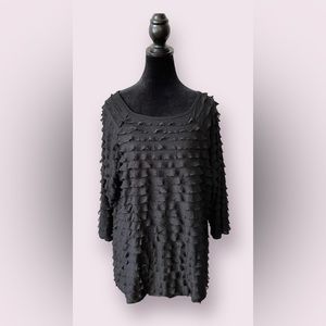 Ashley J: Black Ruffle Blouse